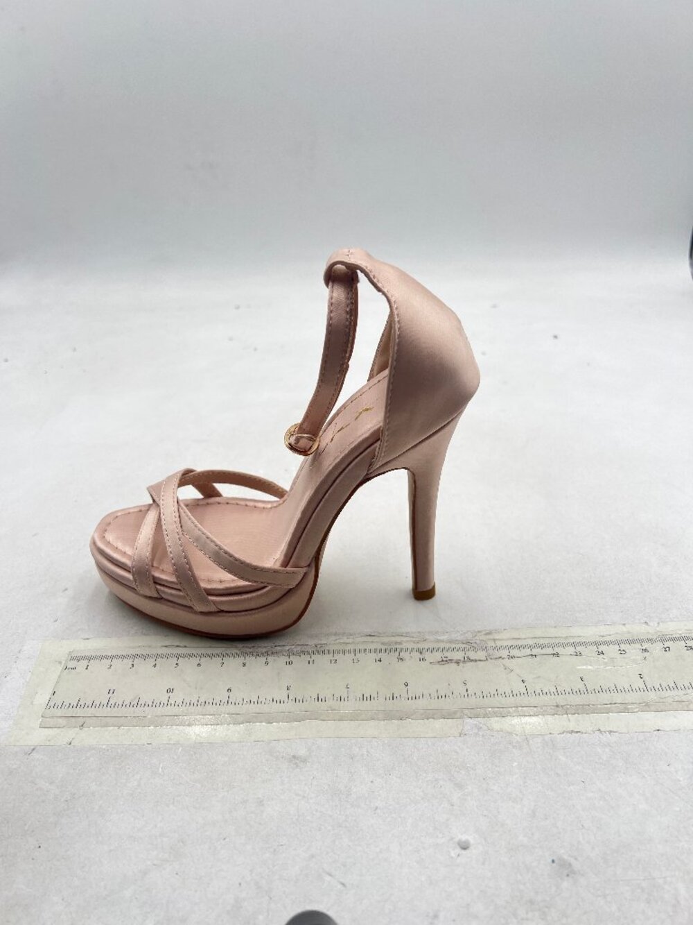 XYD Peachpuff Open Toe Stiletto Heels Sandals Ankle Strap D'Orsay Platform Shoes